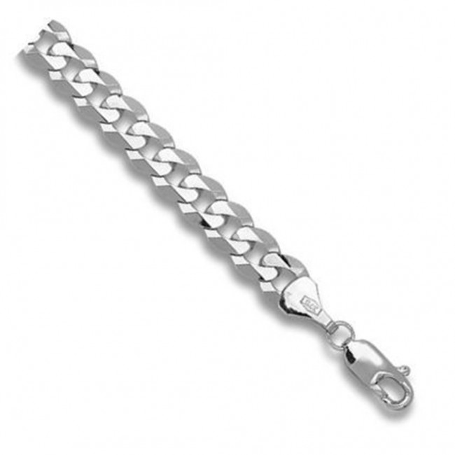 Buy 9ct White Gold Flat Bevelled Curb Chain Necklace - 6mm ...