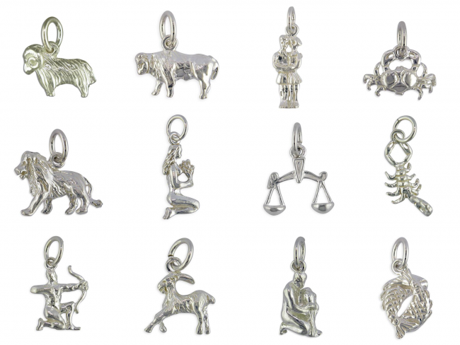 Sterling Silver Zodiac Horoscope Star Sign Pendant Necklace Gift Sterling Silver Zodiac Horoscope Star Sign Pendant Necklace Gift Boxed